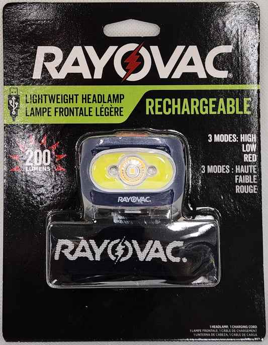 RAYOVAC RECHARGEABLE HEADLAMP ROVHDLLP