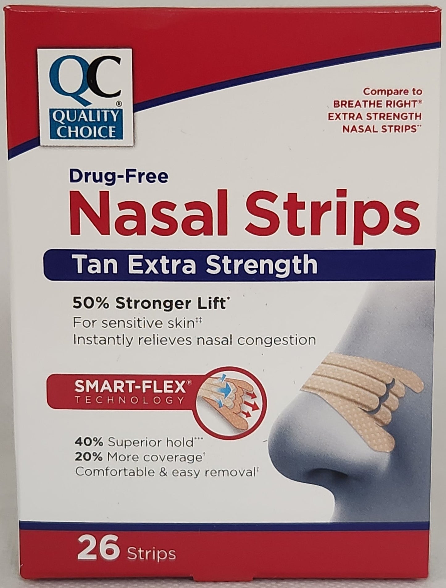 QC NASAL STRIP TAN TRIPLE BRIDGE 26