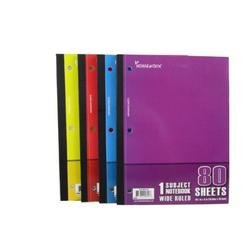 NOTEBOOK WIDE RULE WIRELESS 80 SHEETS