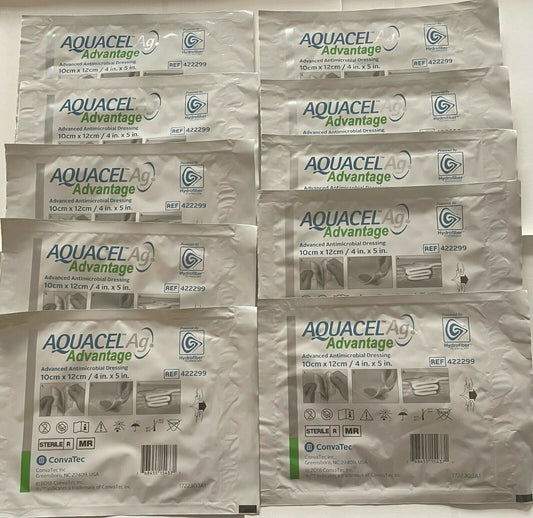 AQUACEL AG ADVAN HYDROFIBER DRESSING 4X5"(10)
