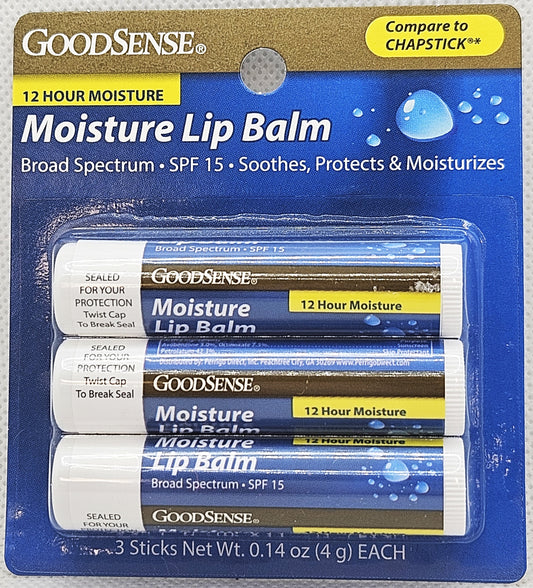 GS MOISTURE LIP BALM SPF-15 0.15 OZ 3 PACK