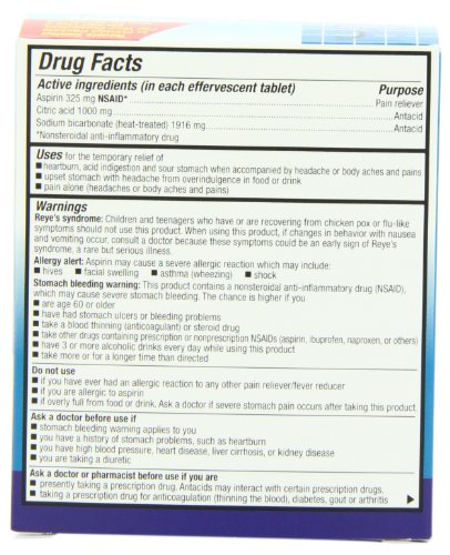 QC PAIN RELIEF & ANTACID EFFERVESCENT TAB 36