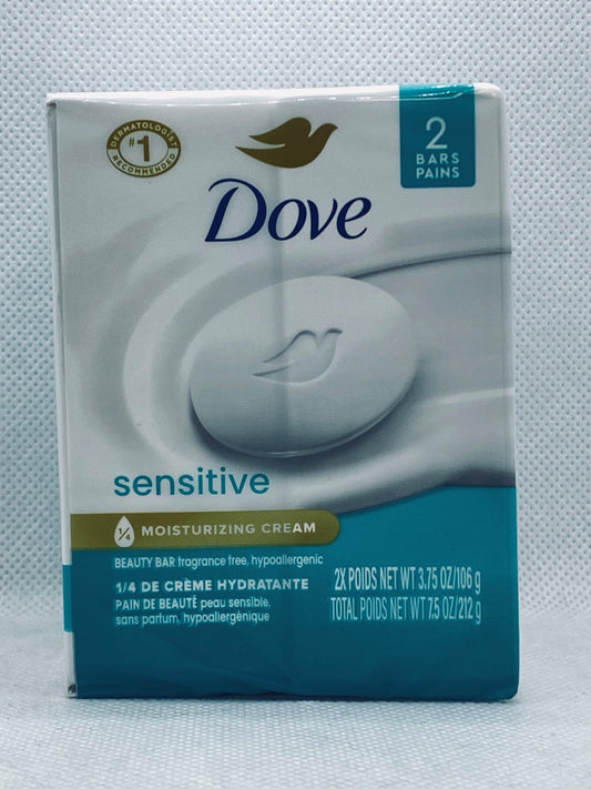 DOVE BAR SOAP SENS SKIN UNSC 2 BAR PACK 7.5OZ