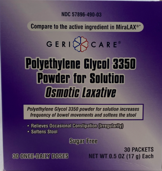 POLYETHYLENE GLYCOL 3350 30 X 17 GM GERI-CARE