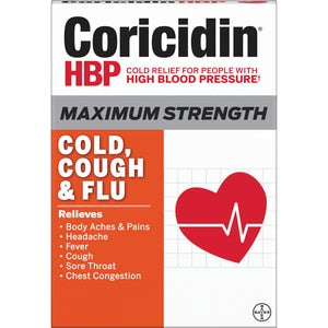 CORICIDIN HBP COLD FLU & CHEST CONG LGELS 24