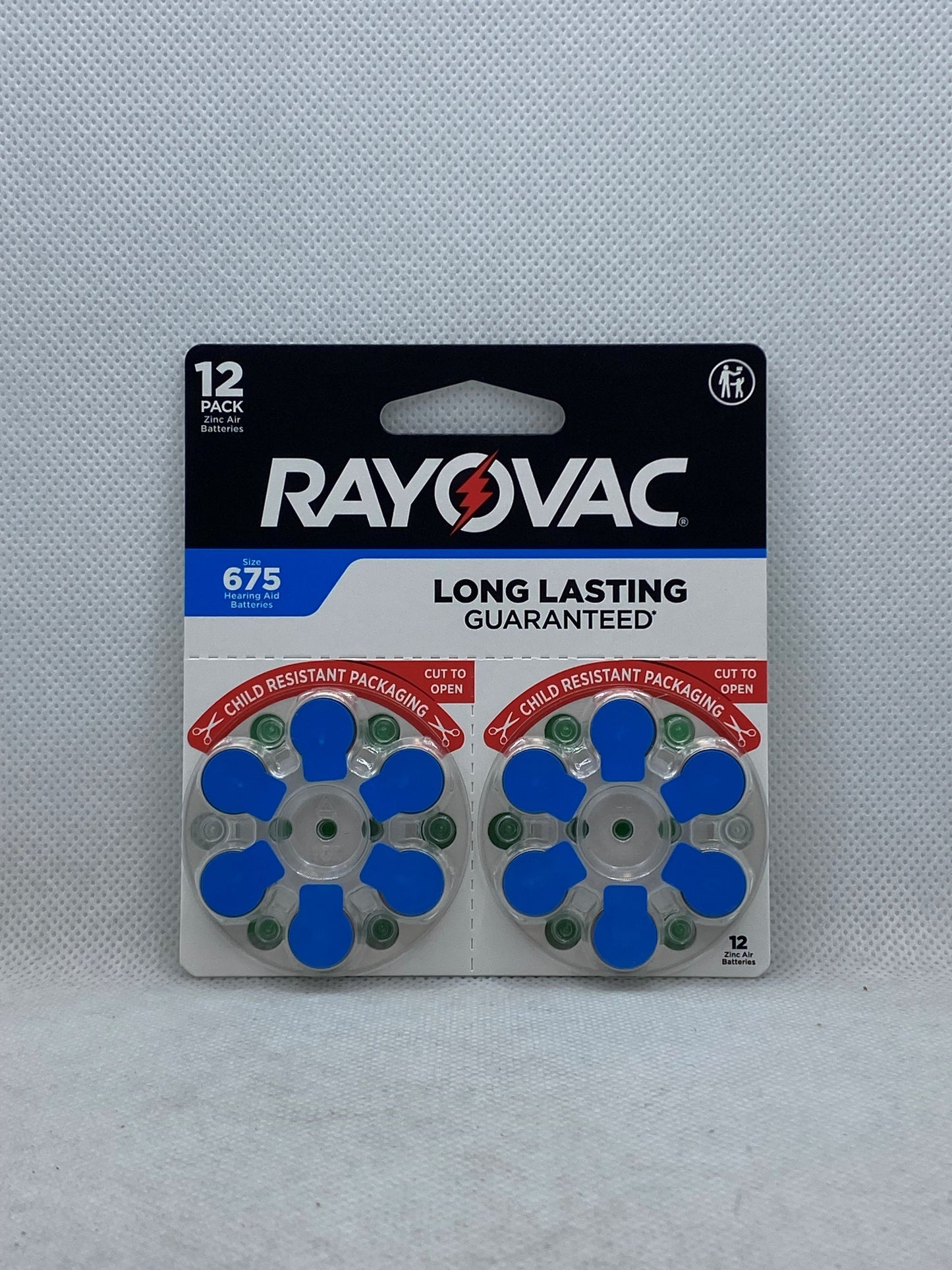 RAYOVAC ZINC HEARING AID BATT #675CR-12ROVUS