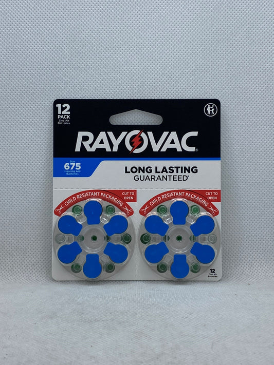 RAYOVAC ZINC HEARING AID BATT #675CR-12ROVUS
