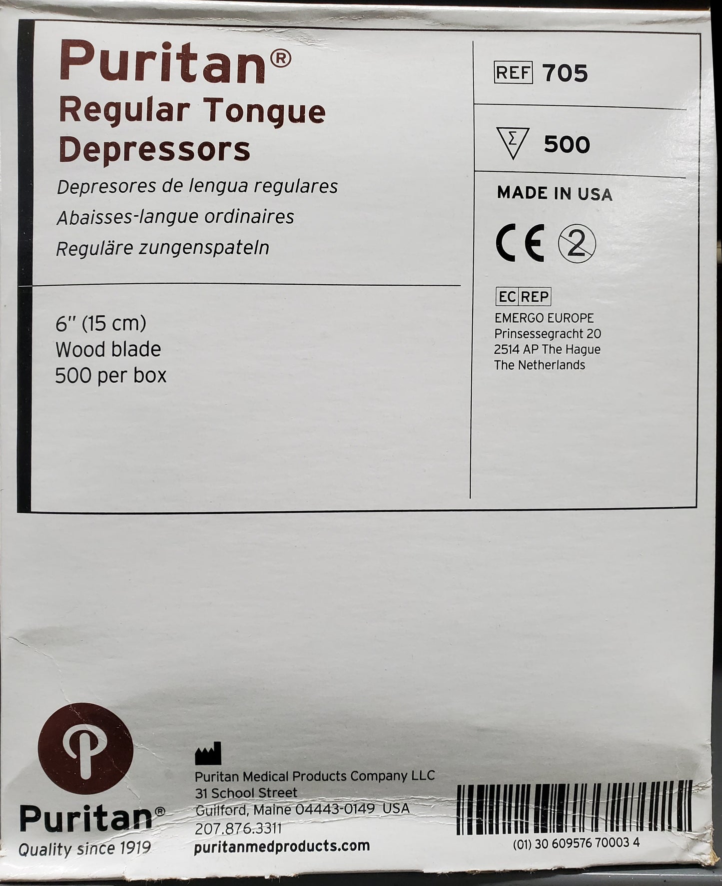 TONGUE DEPRESSORS REGULAR 6 X 3/4" NS 500