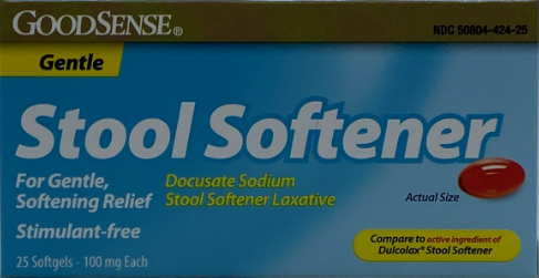 GS STOOL SOFTENER SOFTGEL 100 MG 25