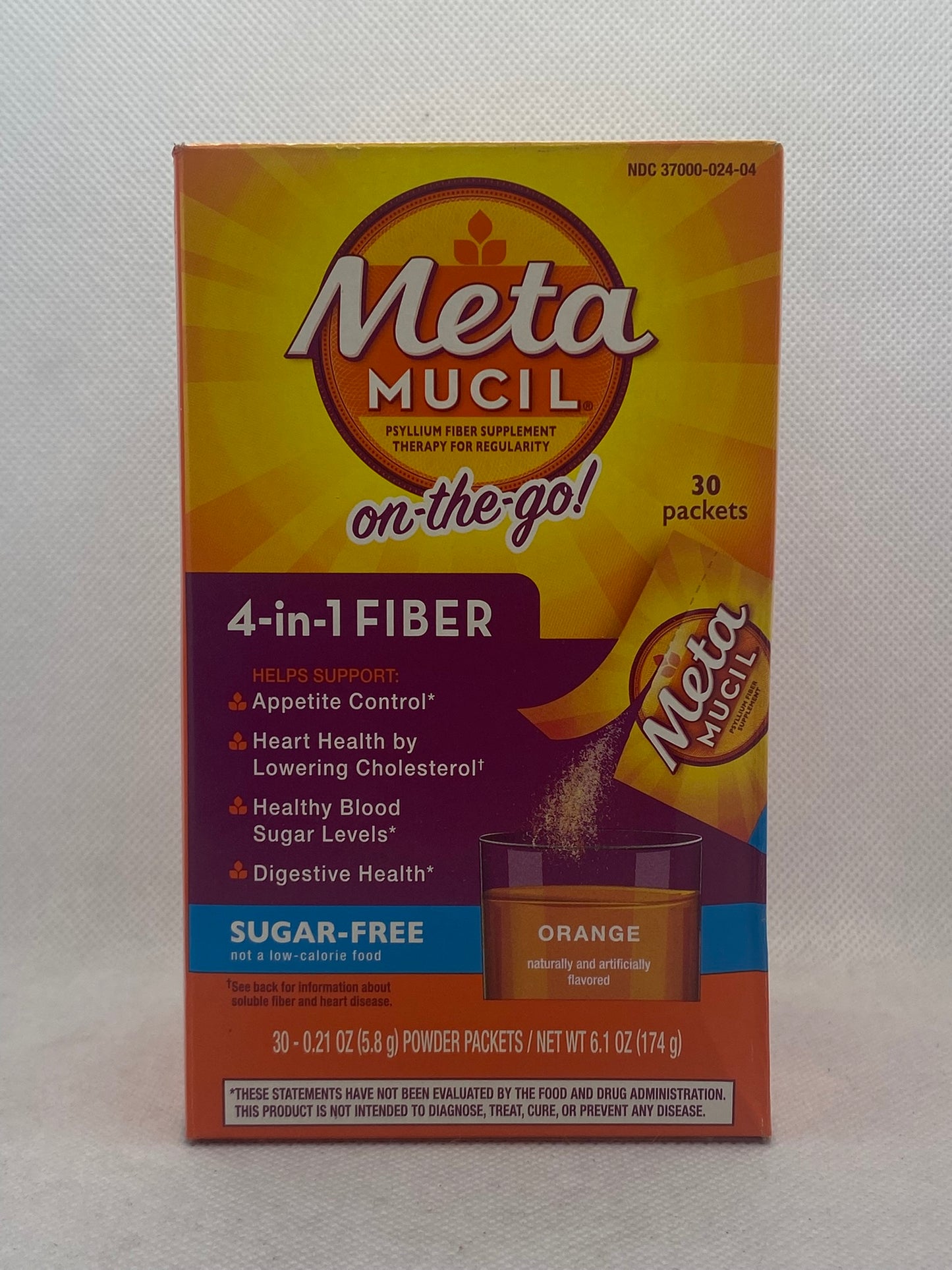 METAMUCIL ON-THE-GO POWDER PKT ORANGE SF 30