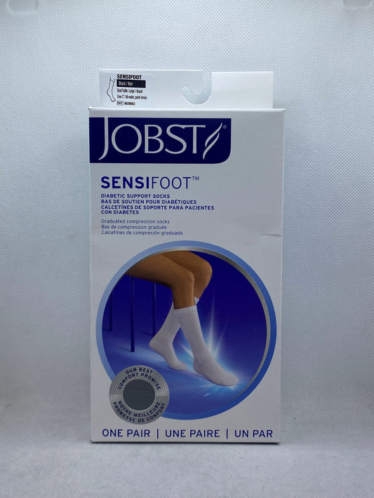 SENSIFOOT SOCK DIABETIC CREW BLACK LG