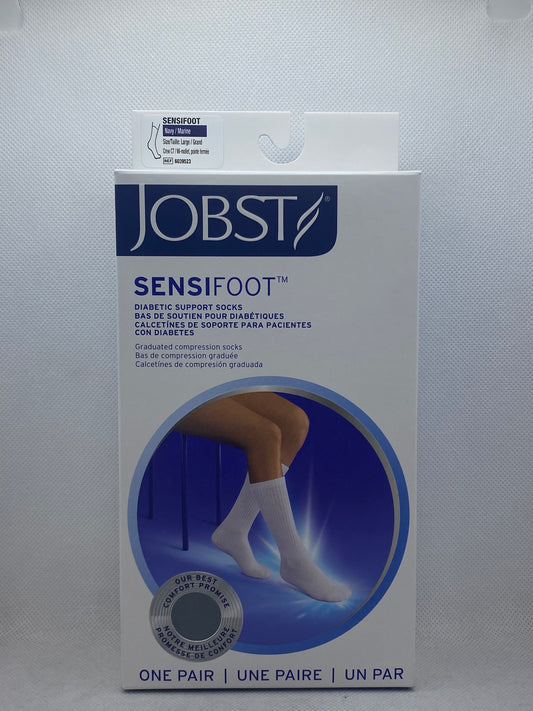 SENSIFOOT SOCK DIABETIC CREW NAVY LG