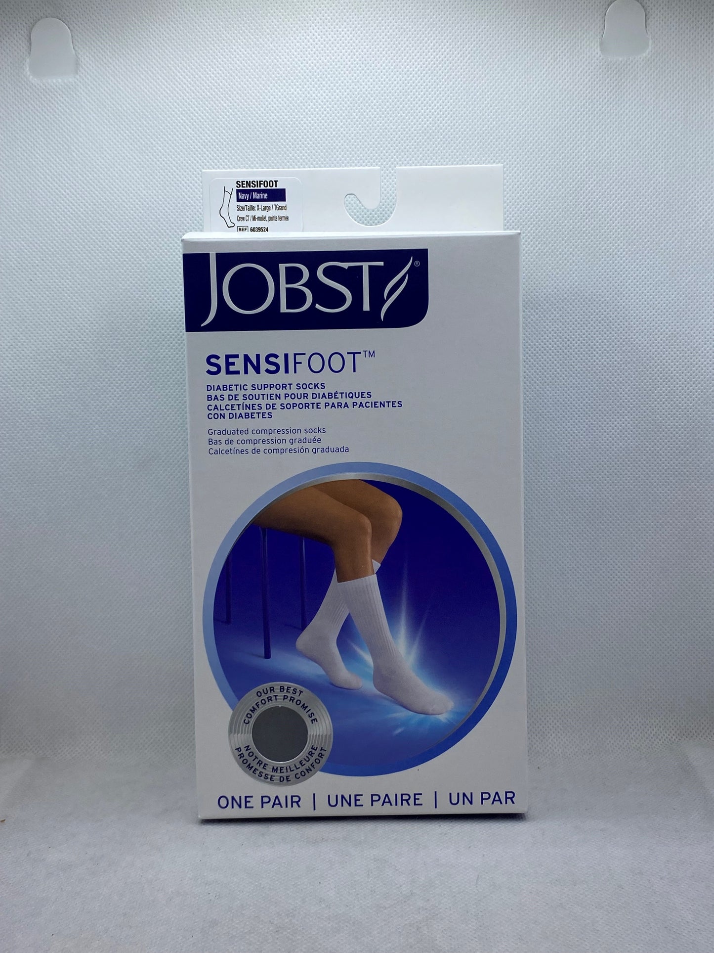 SENSIFOOT SOCK DIABETIC CREW NAVY XL