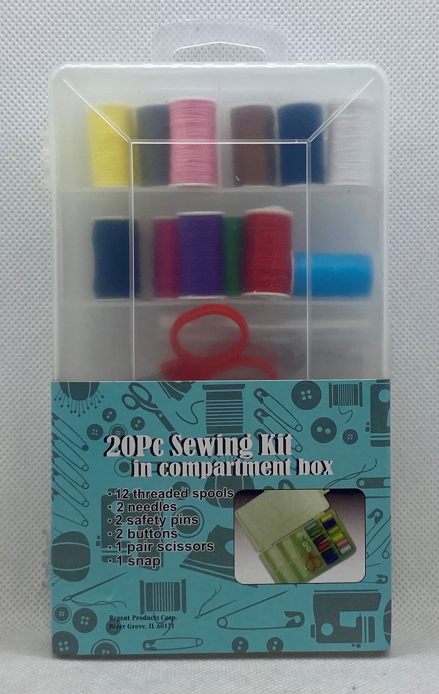 SEWING KIT W/TRAVEL POUCH 20 PC