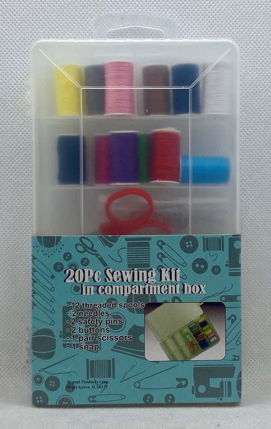 SEWING KIT W/TRAVEL POUCH 20 PC