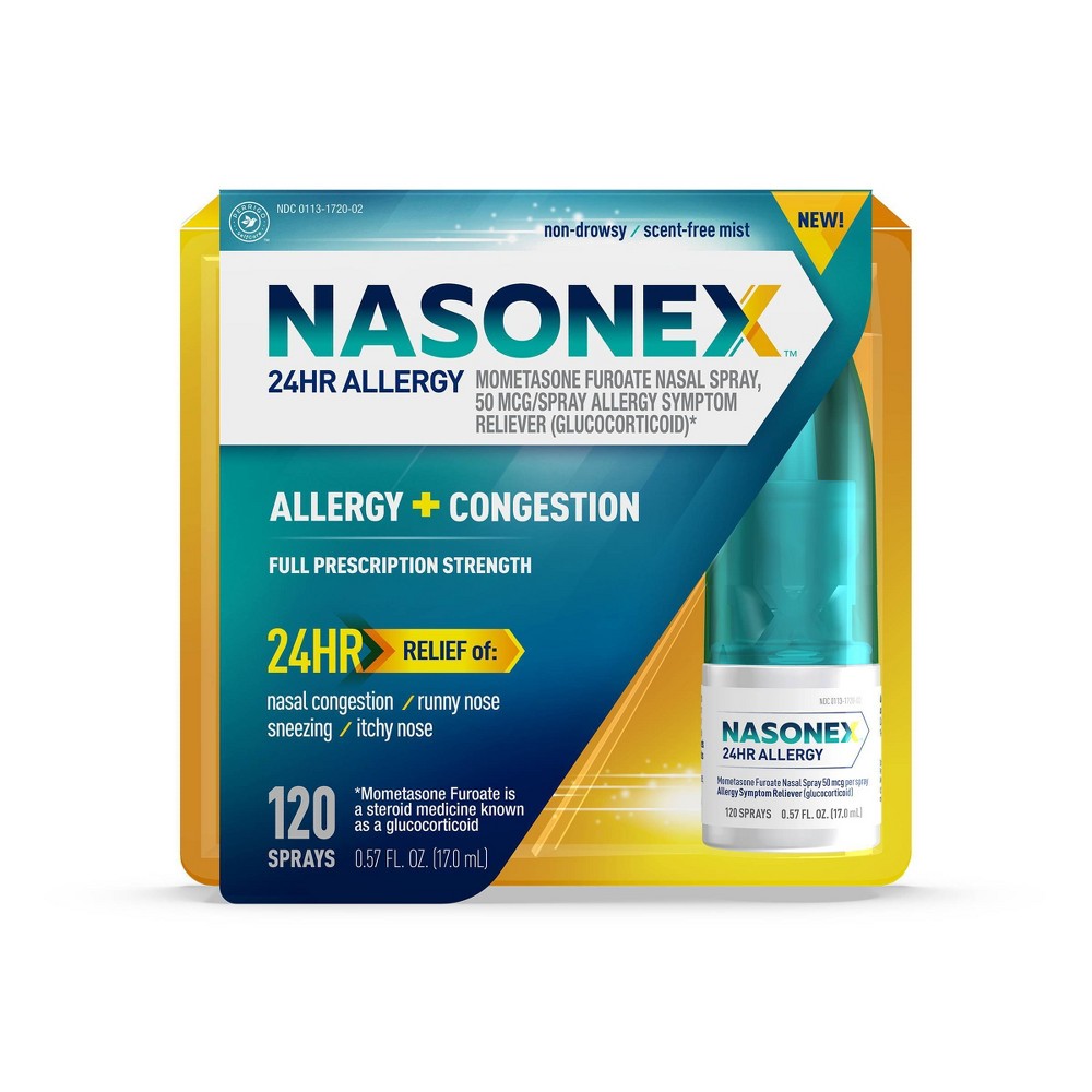 NASONEX 24 HR ALLERGY + CONGESTION SPRAY 120