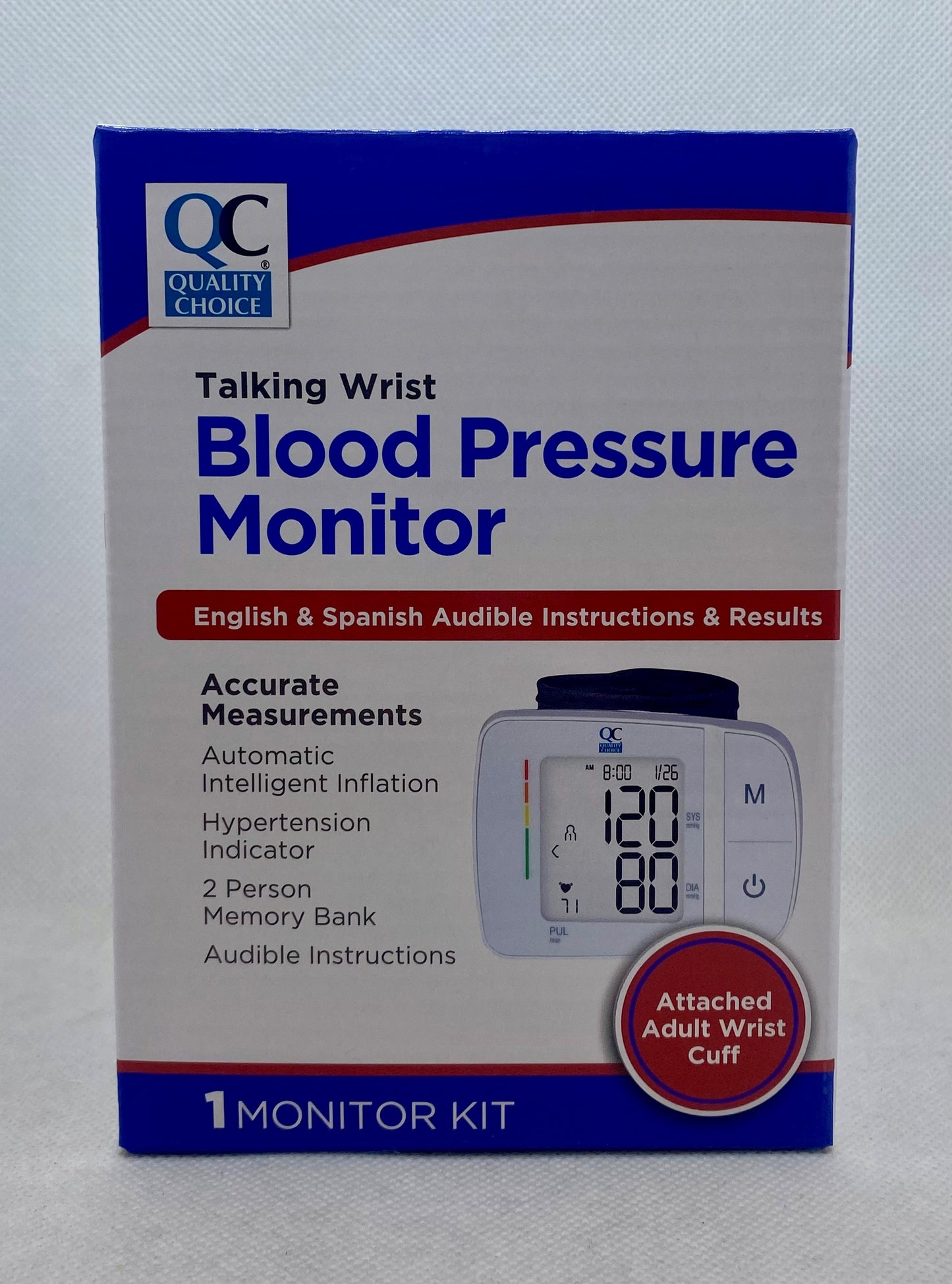 QC BLOOD PRESSURE MONITOR TALKING WRIST