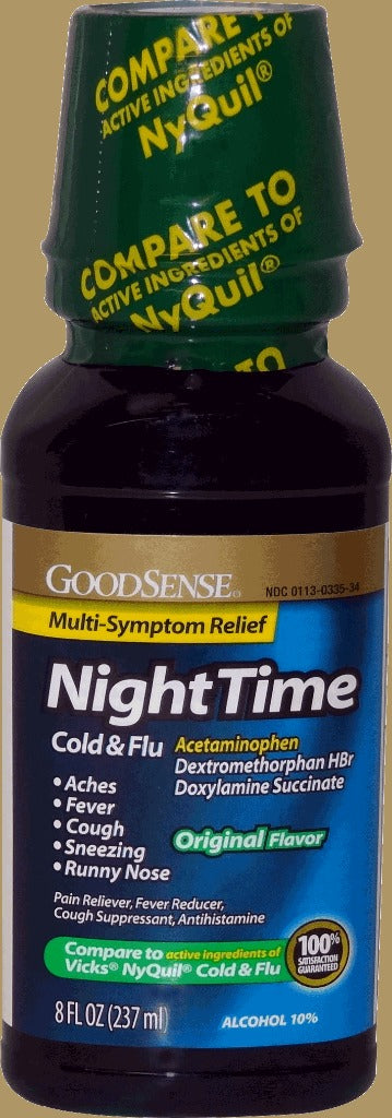 GS NIGHT TIME COLD & FLU ORIGINAL 8 OZ
