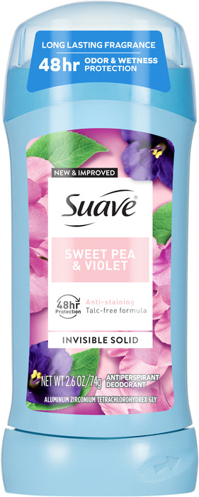 SUAVE A/P DEOD INV SOLID S/PEA & VIOLET 2.6OZ