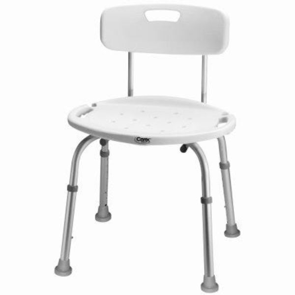 SHOWER CHAIR W/BACK ALUMINUM CAREX