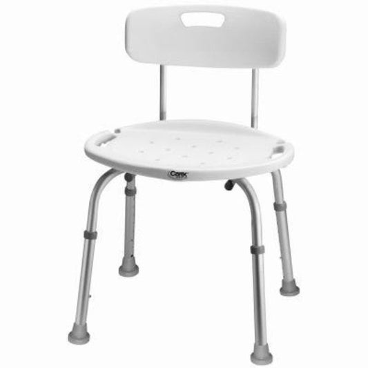 SHOWER CHAIR W/BACK ALUMINUM CAREX