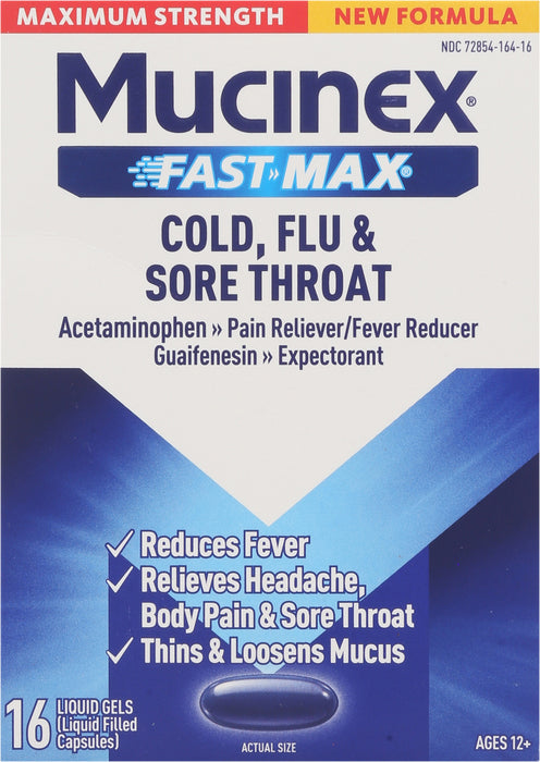 MUCINEX FAST-MAX COLD/FLU & S/THROAT LGEL 16