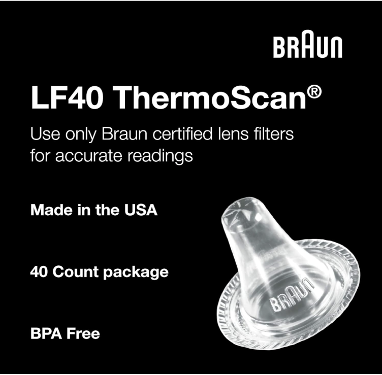 THERMOMETER LENS FILTERS BRAUN LF40 40CT