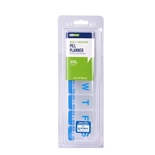 PILL REMINDER WEEKLY 7 COMP PUSH BUTTON XXL