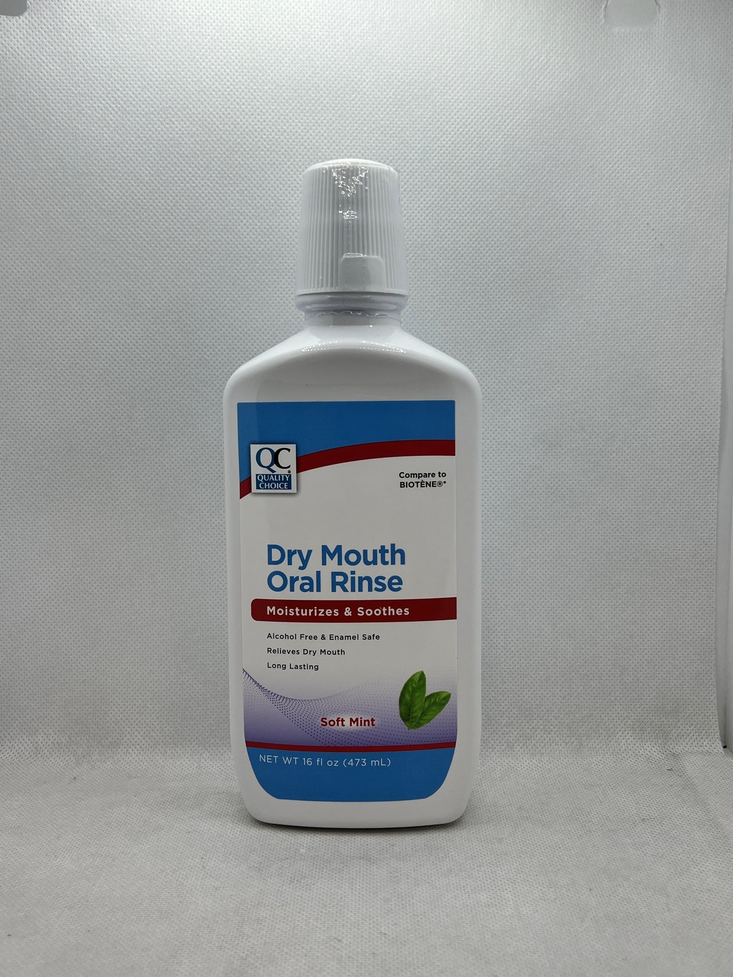 QC DRY MOUTH ORAL RINSE SOFT MINT 16 OZ