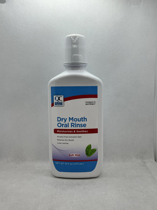 QC DRY MOUTH ORAL RINSE SOFT MINT 16 OZ