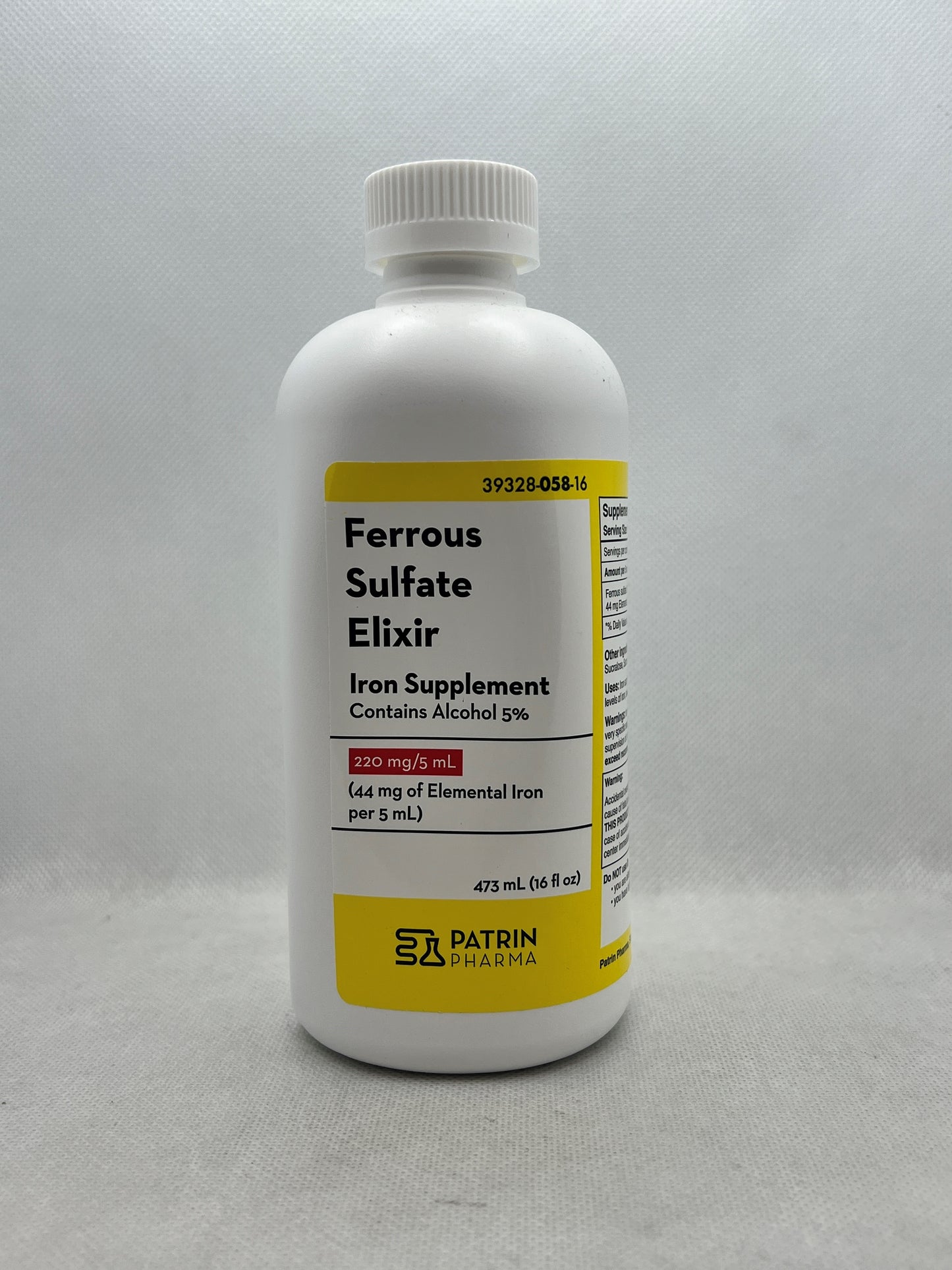 FERROUS SULFATE ELIXIR 220MG/5ML 16 OZ PATRIN