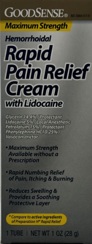 GS HEMORRHOIDAL MAX PAIN RLF CRM W/LIDO 1 OZ