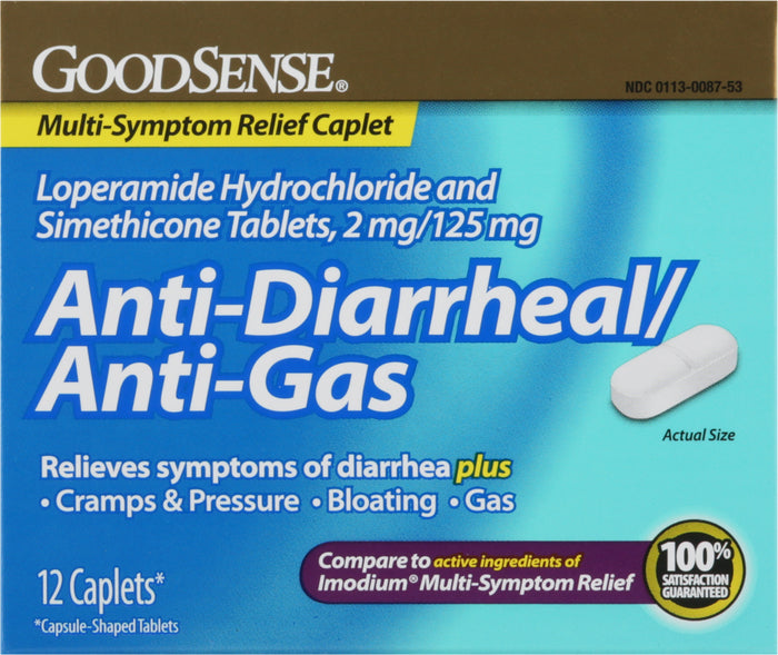 GS ANTI-DIARRHEAL/GAS 2 MG/125 MG CAPL 12