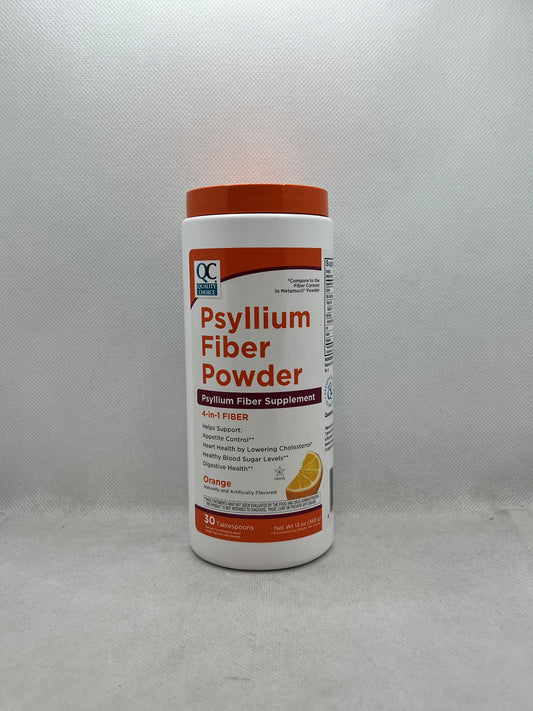 QC PSYLLIUM FIBER POWDER ORANGE FLAVOR 13 OZ