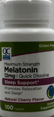 QC MELATONIN 12MG QCK DISSOLVE TAB 100 CHERRY