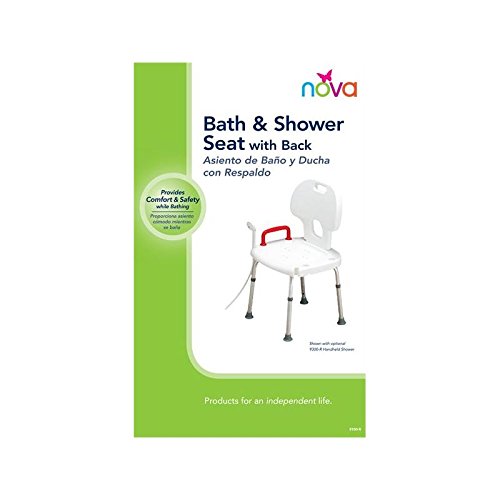 SHOWER CHAIR W/BACK & HANDLE 300 LBS NOVA