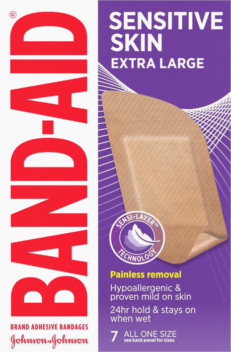 BAND AID SENSITIVE SKIN EXTRA LARGE 7