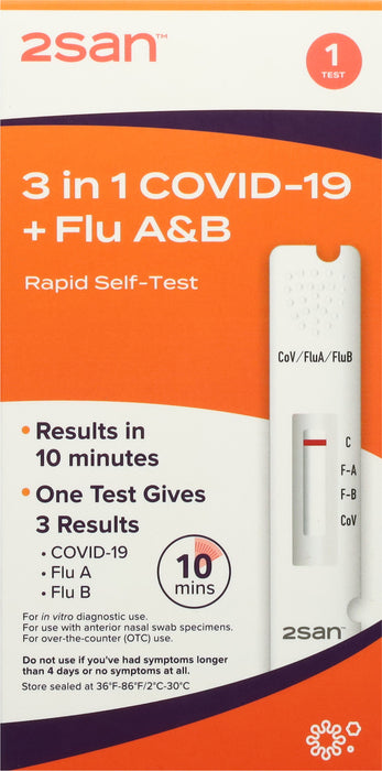 2SAN COVID/FLU 3-IN-1 ANTIGEN SELF-TEST 1 CT