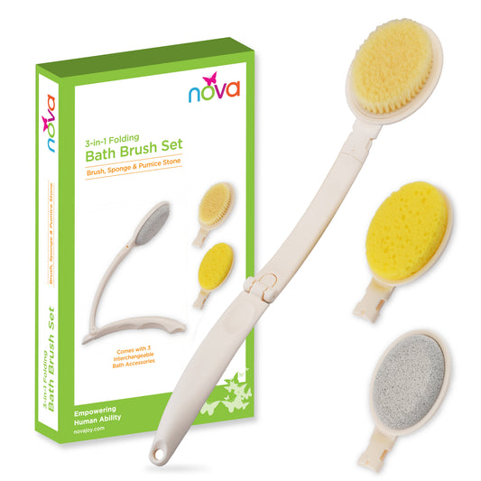BATH BRUSH SET 3-IN-1 FOLDING