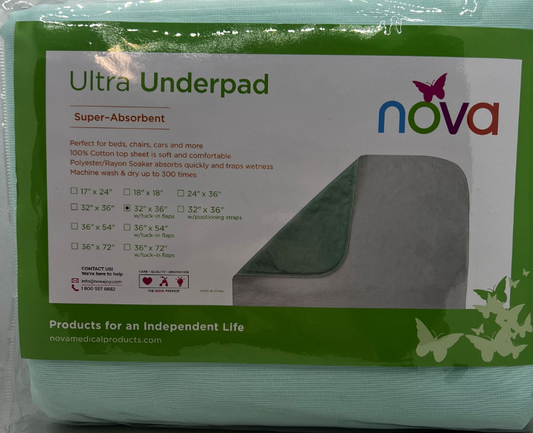 UNDERPAD REUSE WITH TUCK IN FLAPS 32X36"