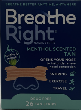 BREATHE RIGHT TAN STRIPS MENTHOL 26