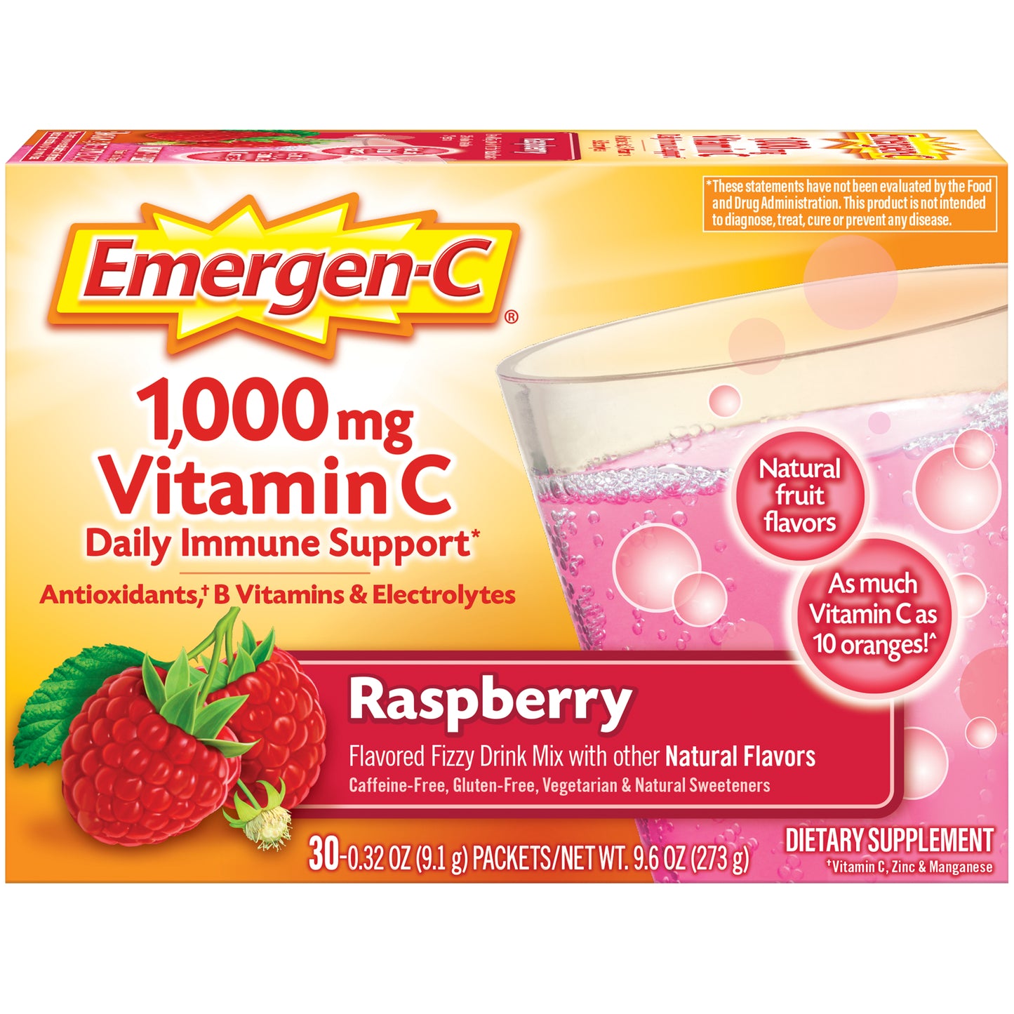 EMERGEN-C RASPBERRY VITAMIN C 1000 MG 30 EC40