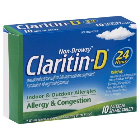 CLARITIN D ALLERGY/CONGESTION 24 HR 10 OTC