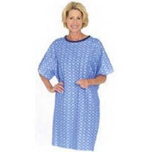 PATIENT GOWN TIE BACK SHRT SLV MEN BLUE PLAID