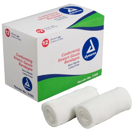 BANDAGE STRETCH GAUZE ROLL 3" X 4.1 YDS (12)