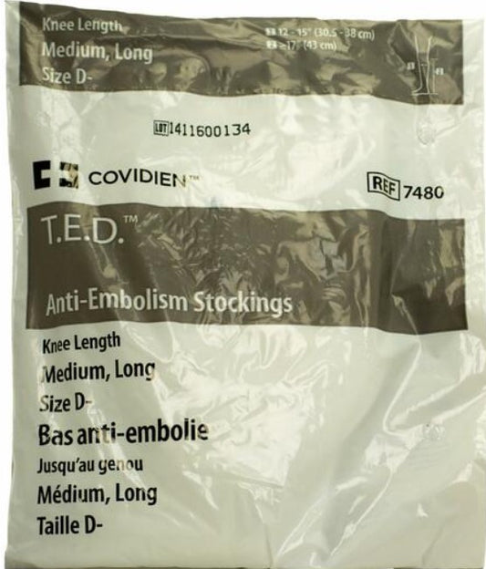 TED ANTI EMBOLISM KNEE 18MM IT WHITE MD/LONG