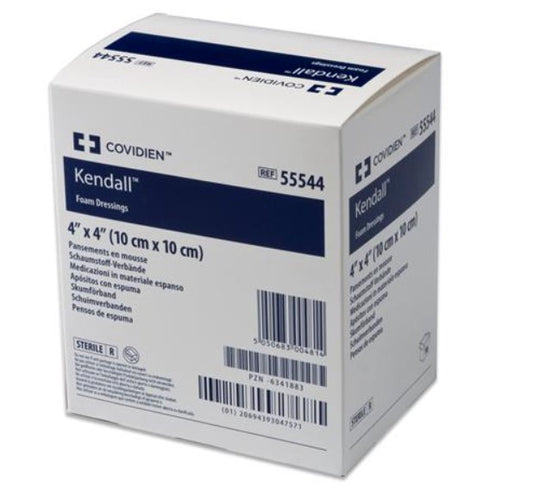 KENDALL FOAM DRESSING W/TOP SHEET 4 X 4" (10)