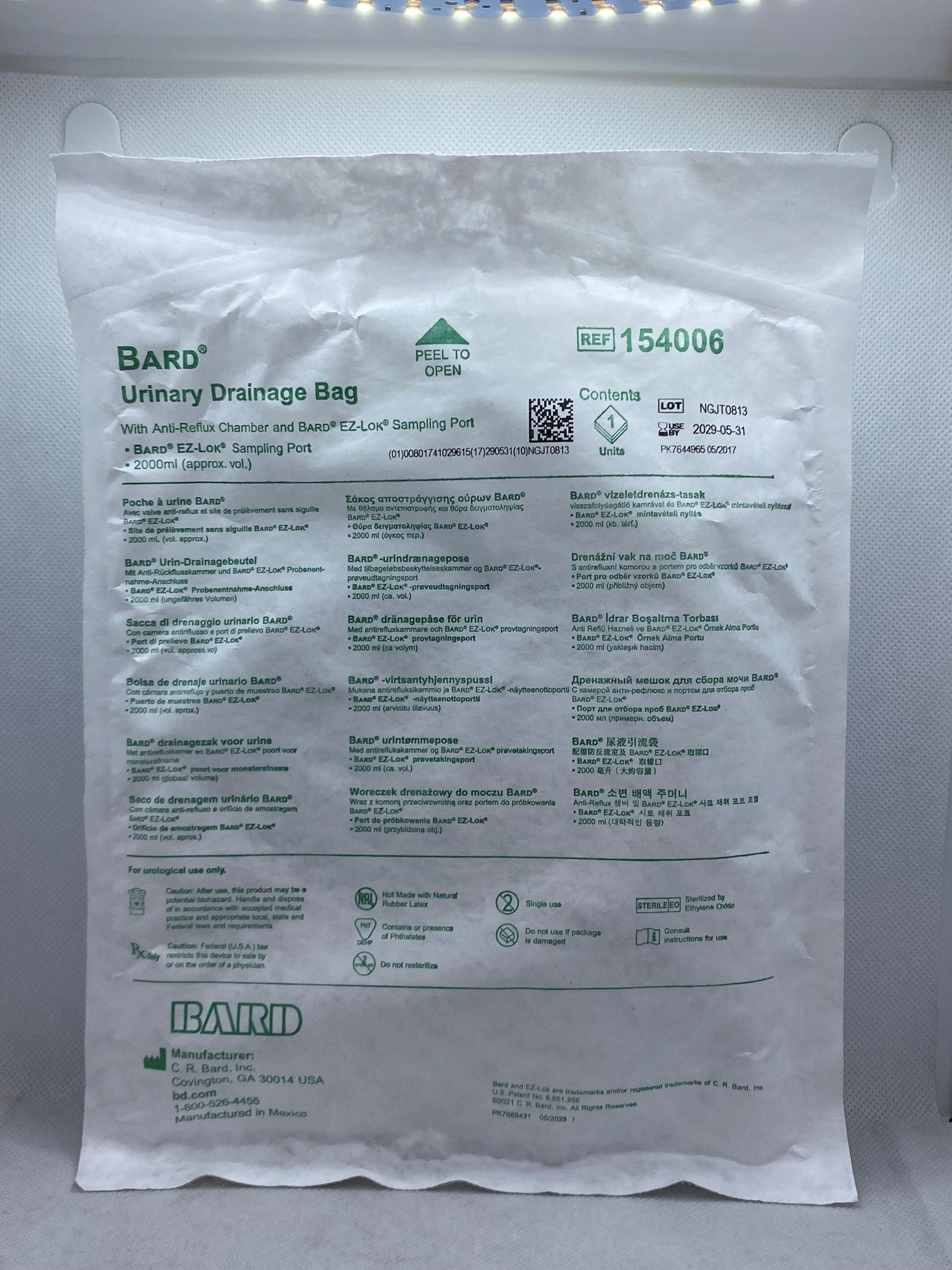 URINARY DRAIN BAG SAFE FLOW OUTLET LF 2000 ML