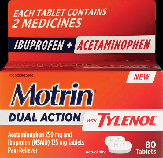 MOTRIN DUAL ACTION W/TYLENOL CAPLET 80