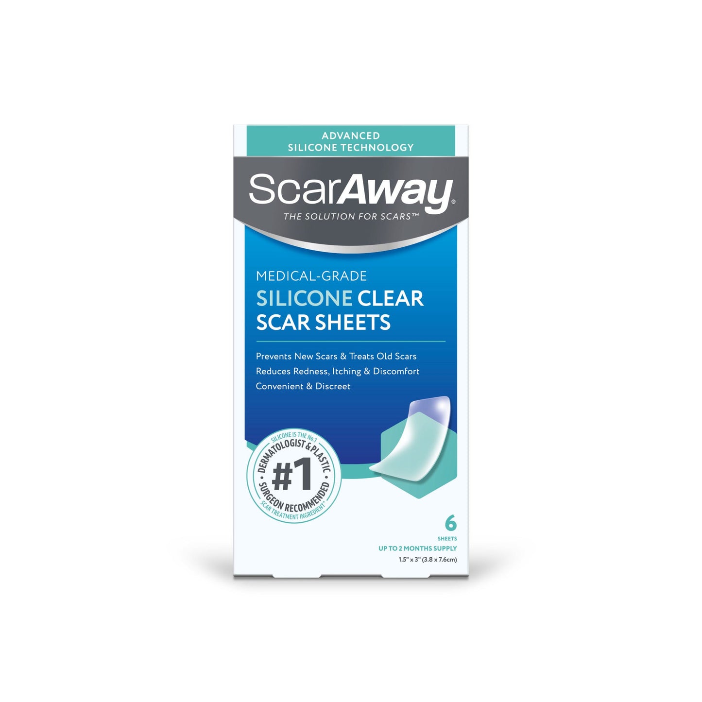 SCARAWAY SILICONE CLEAR SCAR SHEETS 6